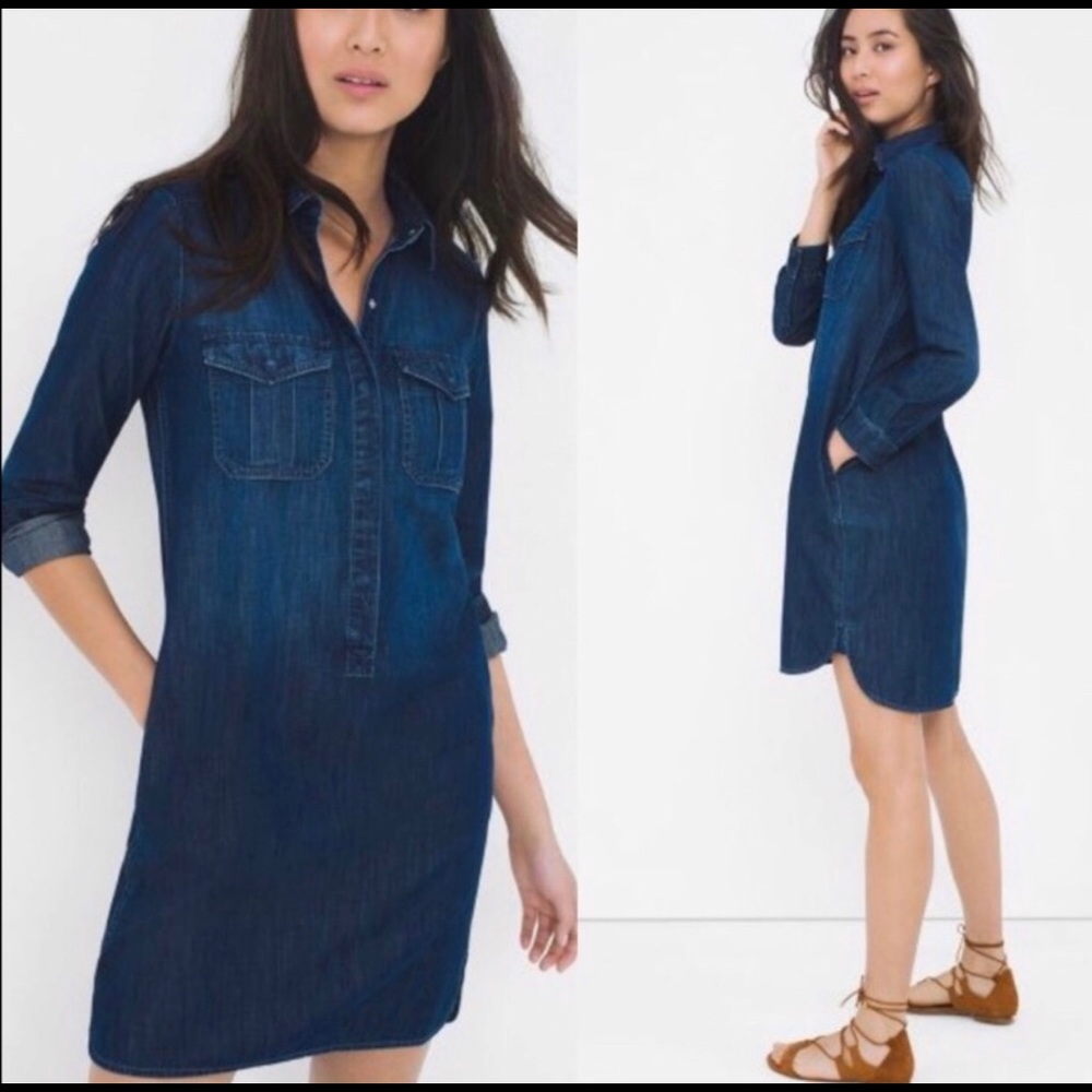 Whbm Denim/Chambray shirt dress, 00. Like new!